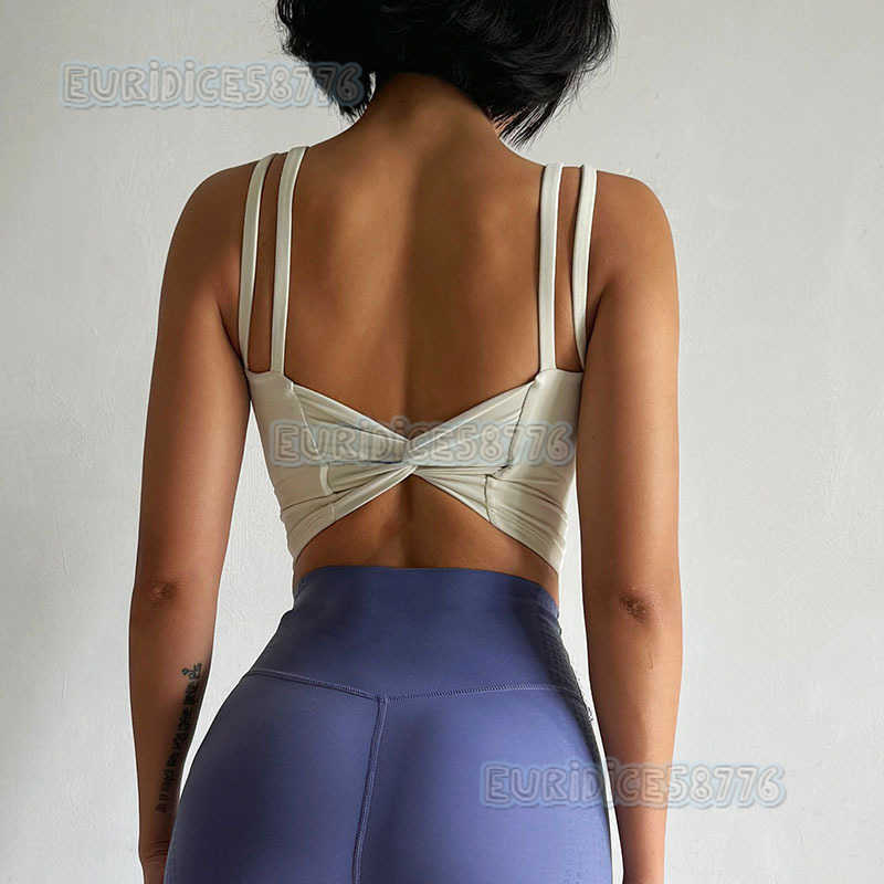 New Sports Bra with Fixed Chest Pads High-intensity Shockproof Running Yoga Bra Beautiful Back Fitness Quick-dry Vest for Women H250819