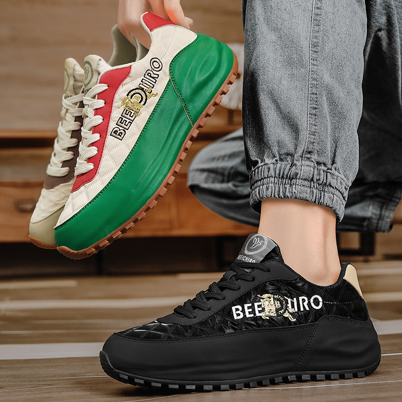 Spring and summer new men's shoes fashion height increase real leather sole shoes British leisure old father shoes