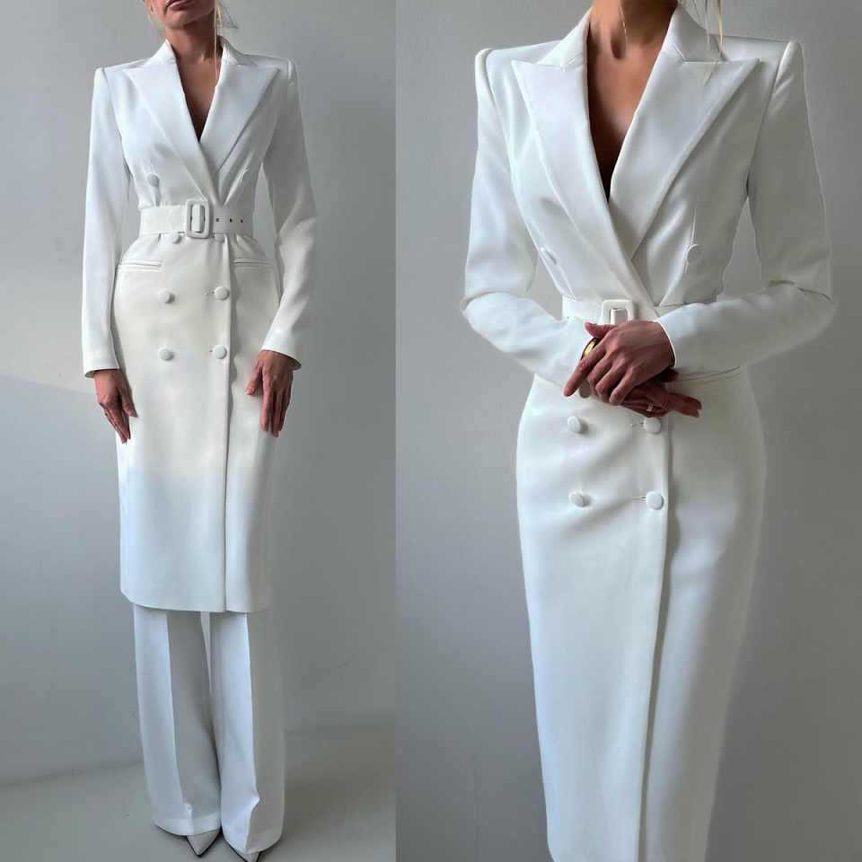 Elegant Women Blazer Dress Customized Slim Fit Banquet Party Gowns Jacket Sets Ladies Business Coat 2 Pieces