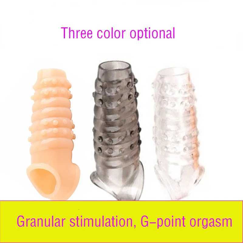 11cm Penis Enlargement Sleeve Glans Expose Prostate Massage Penis Extender Sex Toys for Couples Delay Time Adult Toys XJ250819