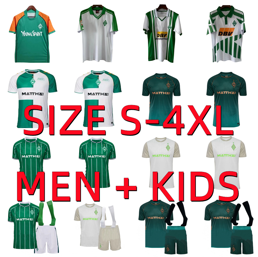 25 26 Werder Bremen soccer jerseys 2025 2026 DUCKSCH GRULL NJINMAH KOWNACKI TOPP SCHMID STAGE LYNEN BITTENCOURT WEISER FOOTBALL SHIRTS Men kids retro 94 96 97 01 03 04
