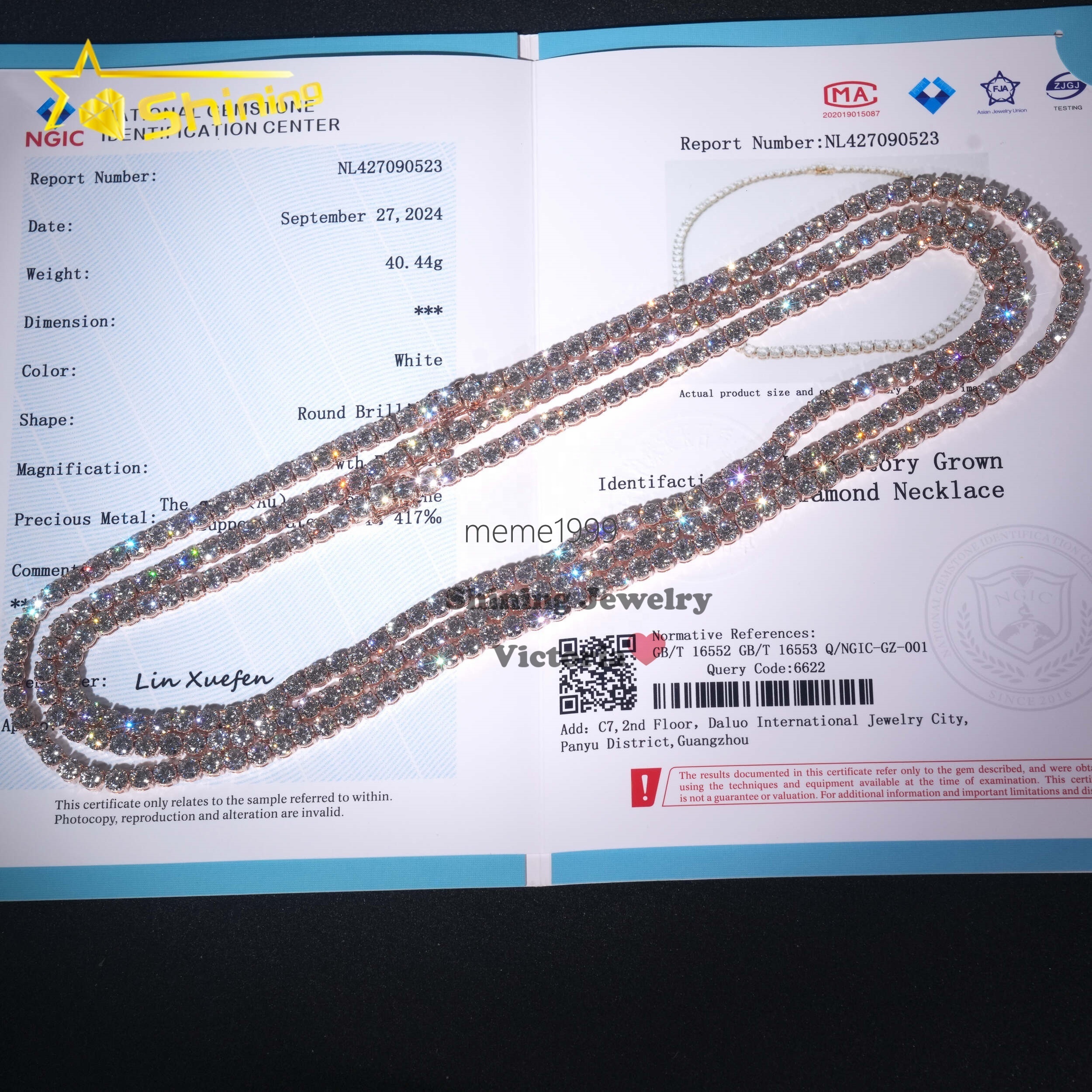 Custom Iced Out Diamond Hip Hop Jewelry Tennis Chain 5MM 10K Real Soild Gold Lab Grown Diamond Tennis Necklace