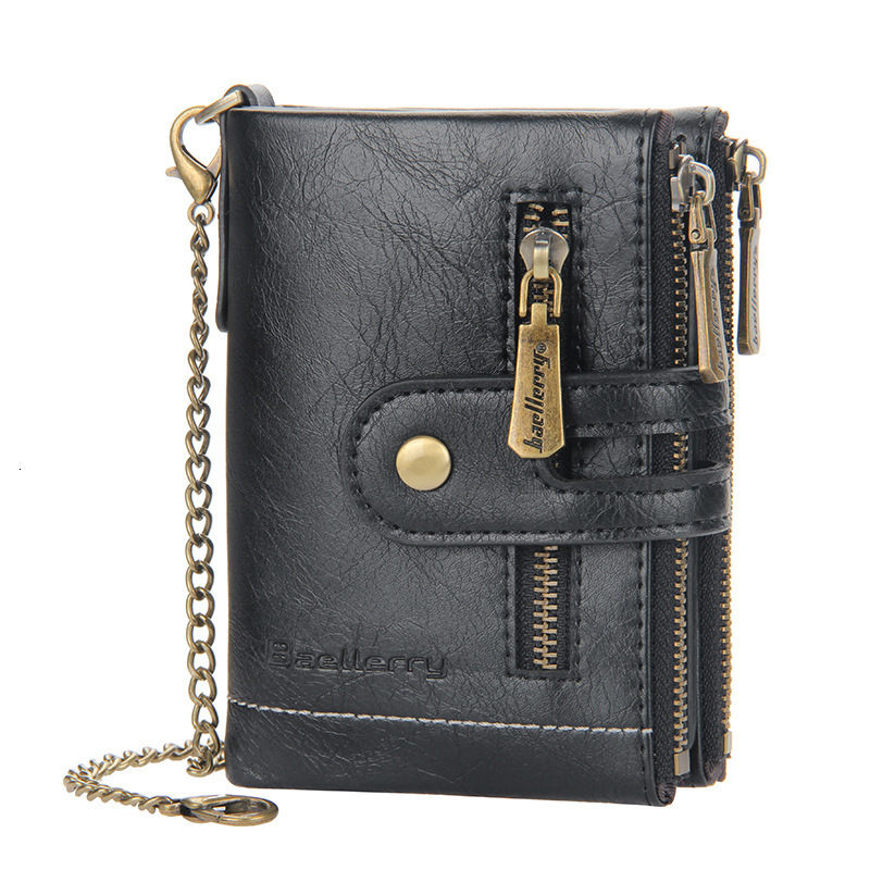 Baellerry Men Wallets Name Engraving 11 Card Holders Men Short Purse Double Zipper Coin Pocket High Quality Male Purse Cartera 250701