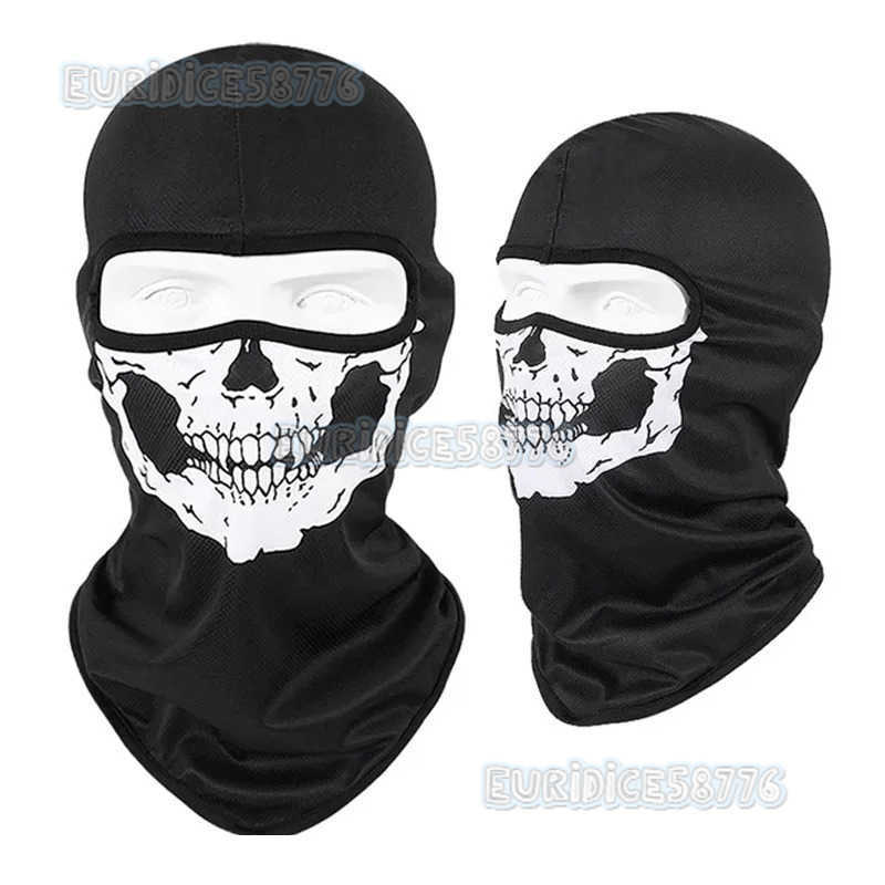 Bicycle Balaclava Full Face Mask Skull Print Motorcycle Full Face Mask Windproof Skiing Head Neck Warmer Bicycle Helmet Liner H250819