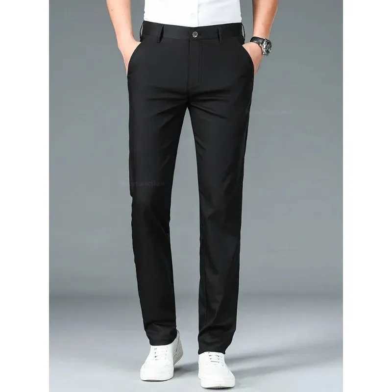 Summer New Mens Bamboo Fiber Slim Business Casual Pants Fashion Classic Breathable Designer Formal Long Trousers Mens Clothing W250819