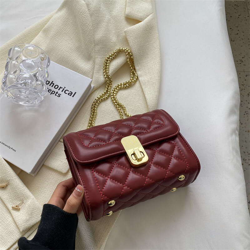 Quilted Bags Embroidery for Women 2025 New Versatile Chain Crossbody Designer Trendy Textured Fashion Single Shoulder Small Square Bag