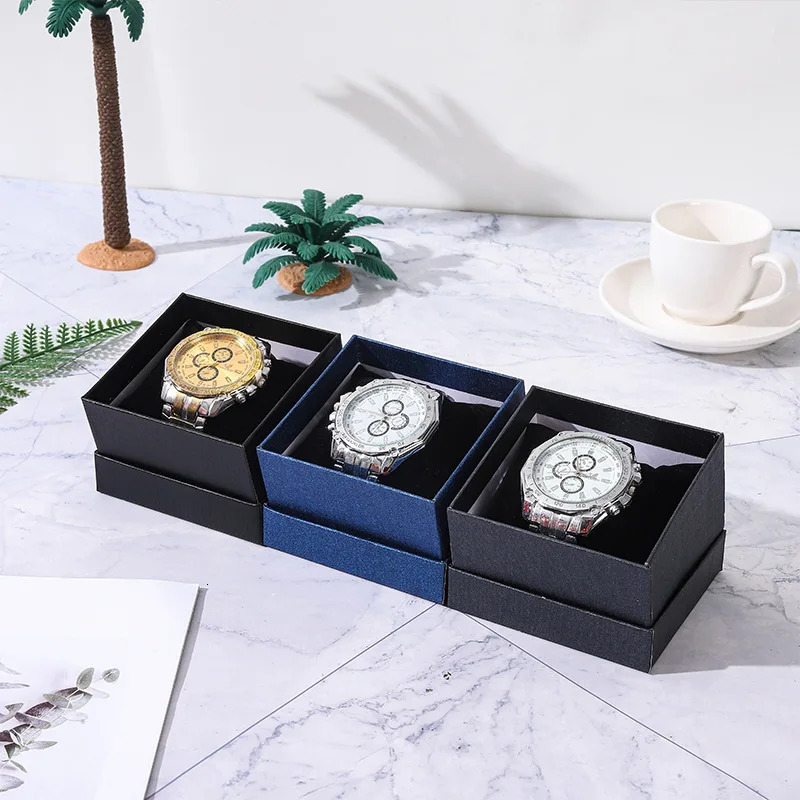 1pc Black Single Watch Gift Box with Pillow Paper Wristwatch Jewelry Display Case Watch Organizer Portable Travel Watch Holder 250819