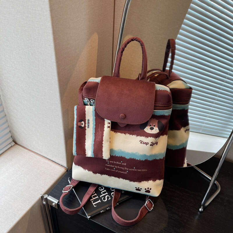 Designer American Style Leopard for Women 2025 Summer Cute Print Versatile Casual Outdoor Bags Commuting Small Backpack