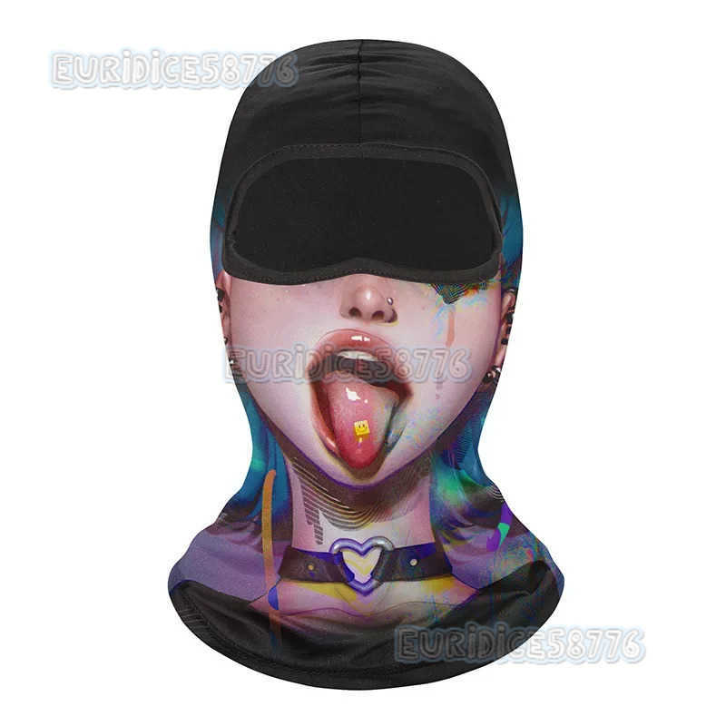 Motorcycle Balaclava 3D Print Multi-function Moto Full Face Cover Windproof Skiing Masks Cycling Biker Hood Cap Men Helmet Liner H250819