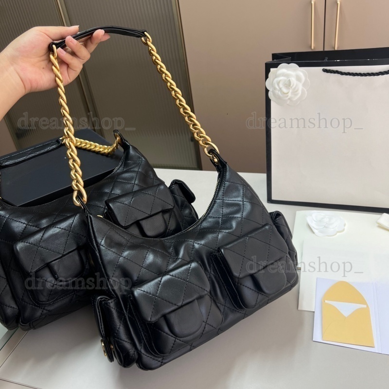 2025 New Style Designer High-Quality Bag 25c Hippie Hobo Bucket Bag Large Capacity Underarm Bag Fashionable Vintage Metal Chain Bag