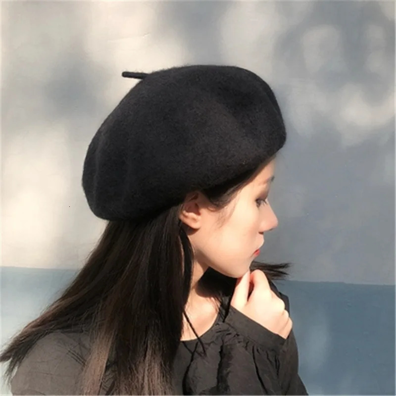 Unisex Custom Vintage Plain Beret Women French Berets Wool Warm Winter Beanies Hat Elegant Lady All Matched Beanie Cap 250819