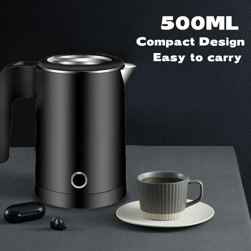 Small Electric Kettles Stainless Steel for Boiling Water 05L Travel Mini Boiler Heater Double Wall Portable Teapot y250818 - view 6