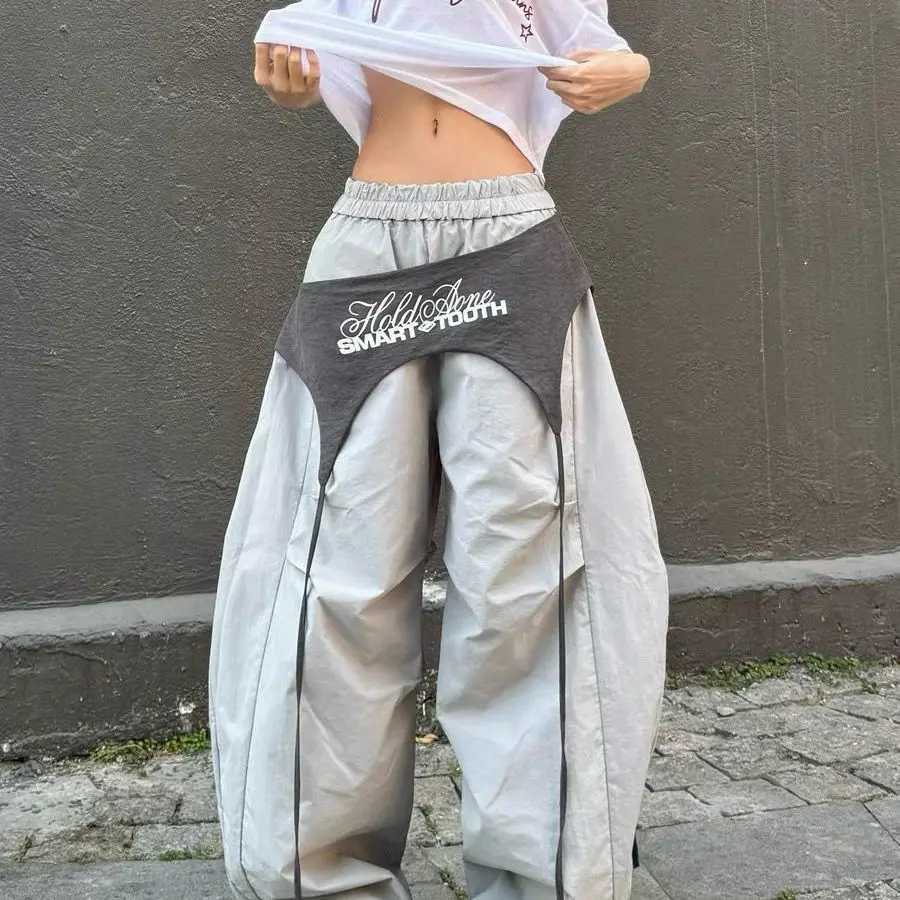 American Retro Design Wide Leg Pant Curved Knife Versatile Loose Street Hip Hop Dance Pant Loose Comfortable Cargo Trouser W250819