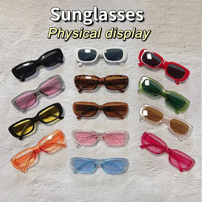 Vintage Black Square Sunglasses Woman Small Rectangle Sun Glasses Female Gradient Clear Mirror Oculos De Sol 250815