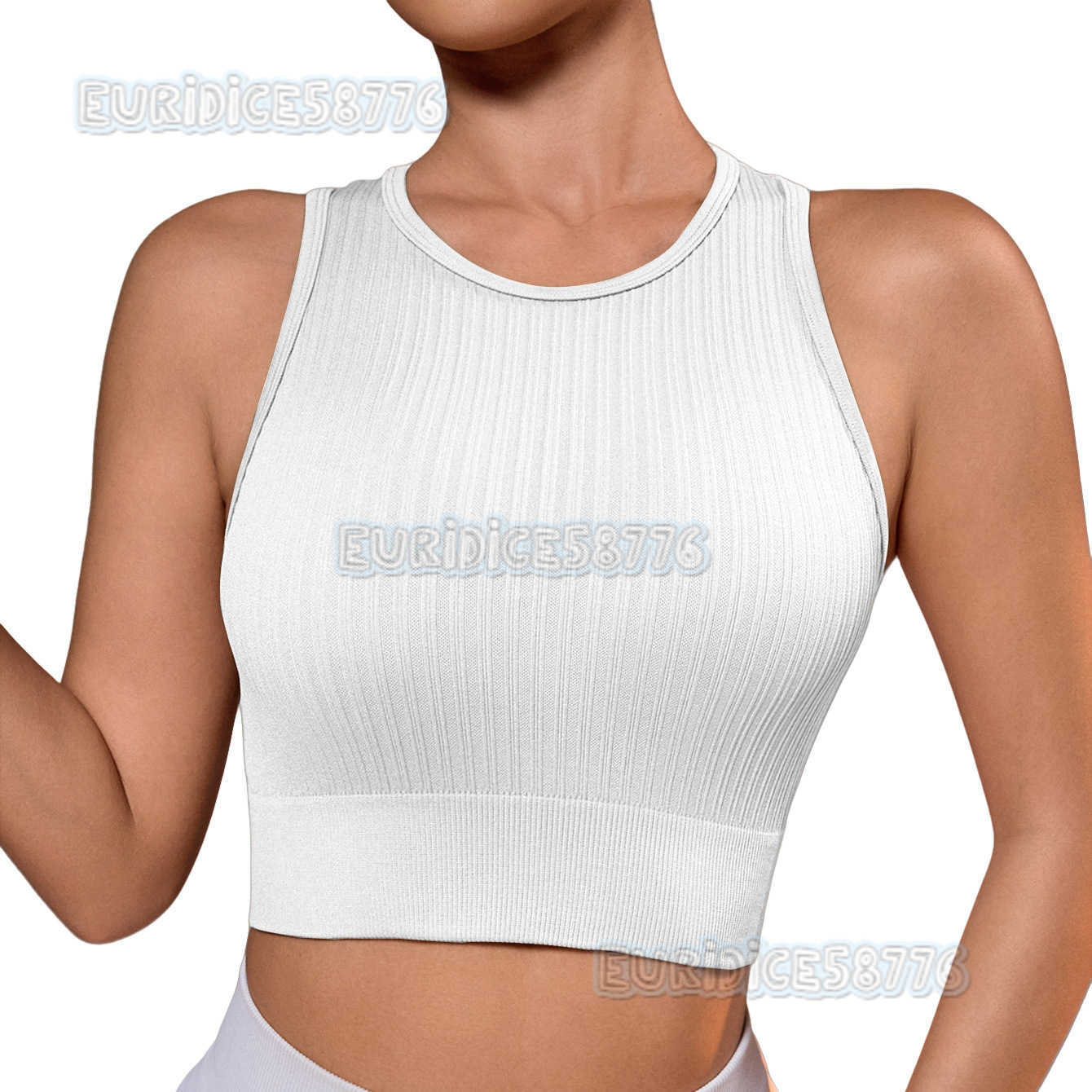 New Yoga Vest Double Vertical Stripe Vest White High-end Yoga Breathable Quick-dry Sports Running Fitness Wear for Women H250819
