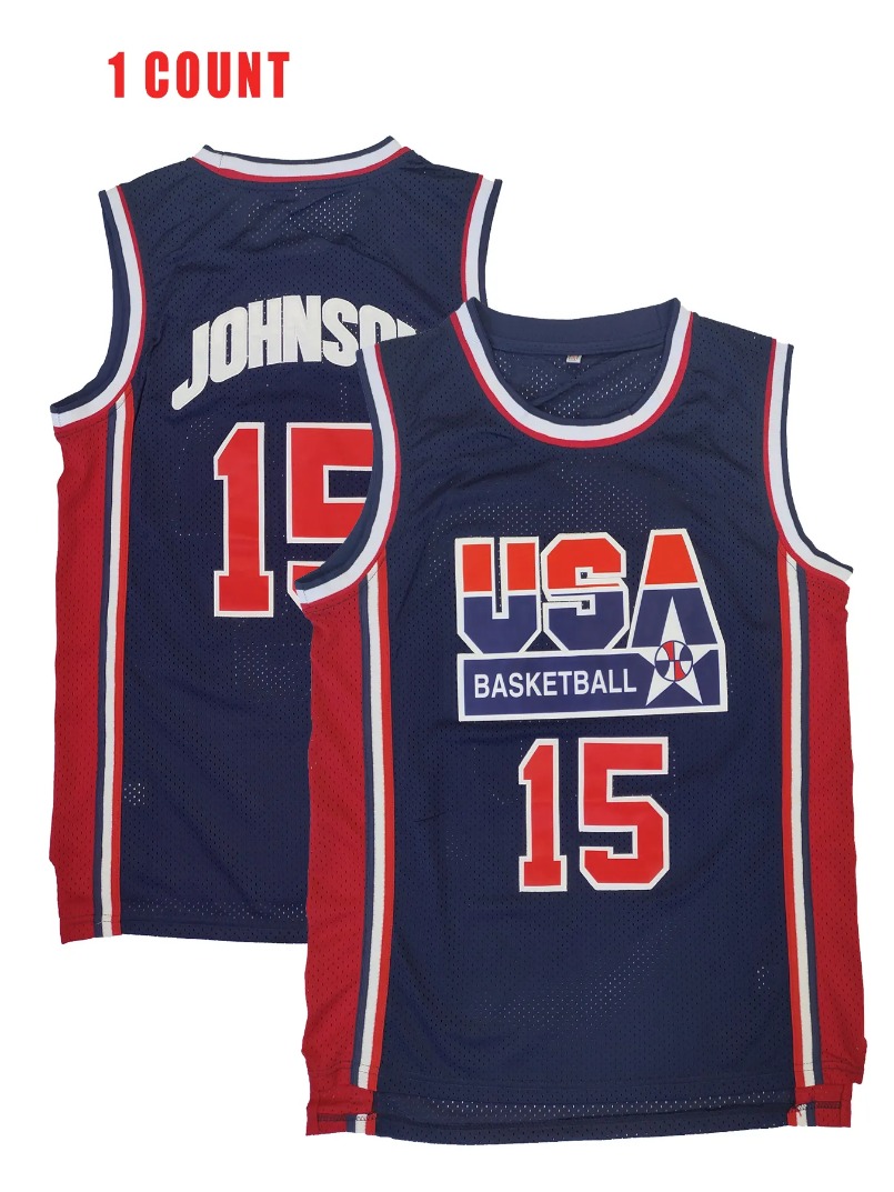 In Stock Basketball Jersey Team Usa 1992 Larry Bird John Stockton Johnson Gift 100% Stitched Embroidered Letter Number Design Retro Classic Sportswear