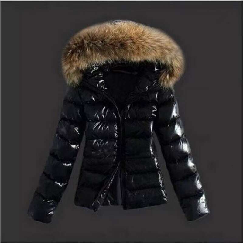 Women's Hooded Fur Zip Cotton Jacket