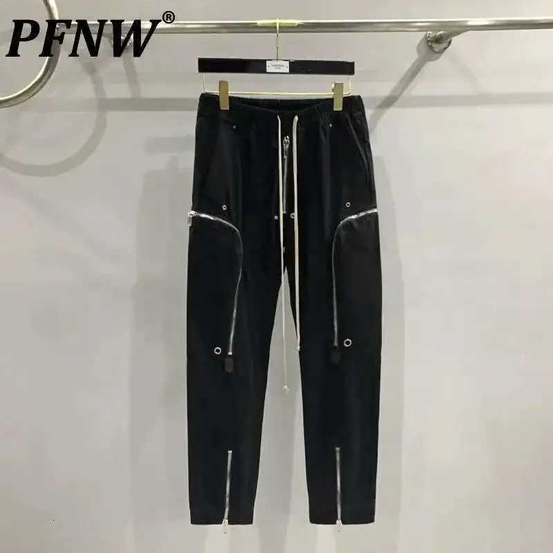 PFNW Mens Trousers Darkwear Heavy Multi-Zipper Side Pocket Biker Functional Slim Pencil Pants Unisex Casual Long Pants 28W5604 W250819