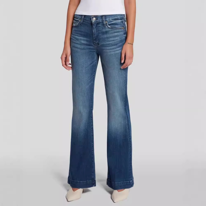 high waist straight jeans womens dark blue slim fit wide leg stretch denim fabric elegant intellectual jean pants for woman xs4xl L251010LARN