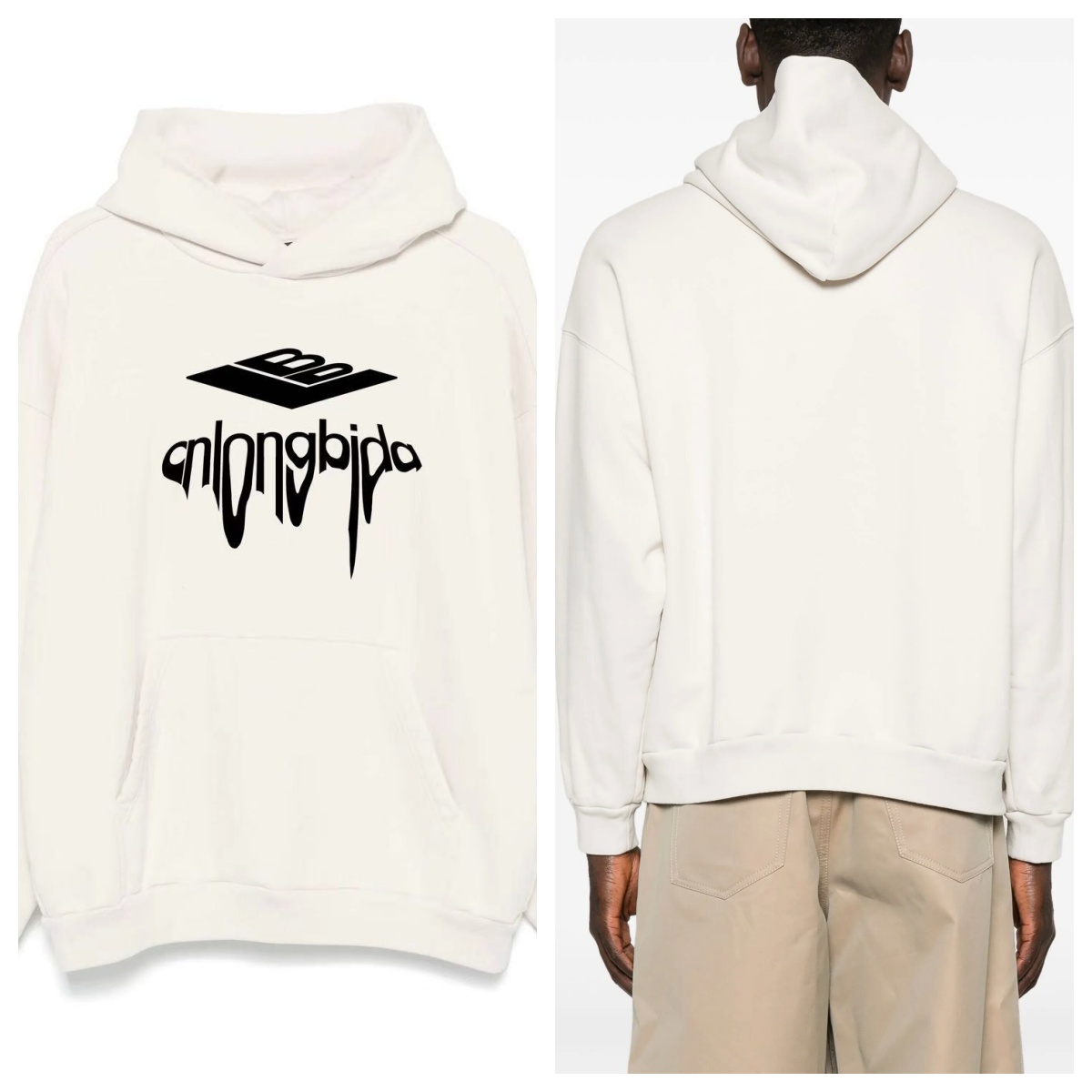 Men's Designer Hoodies Unisex Cotton Printed High Street Retro Style Crew Neck Loose Fit Pullover Tee & Hoodie for Autumn Winter Seasonal Fashion