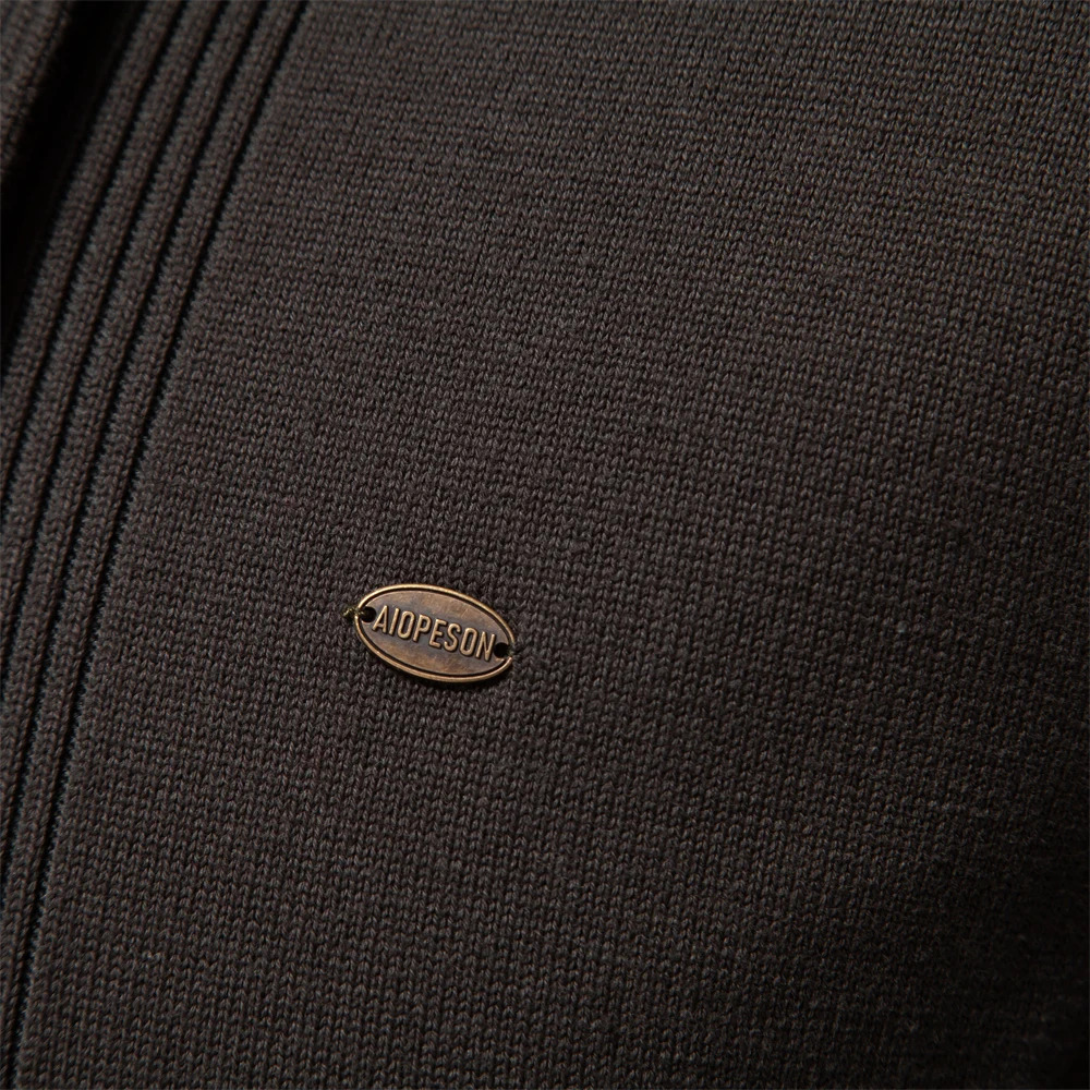 Winter Cotton Cardigan for Men Quality Mens Sweater Fashion Turn Down Collar Knitted Sweaters 250819