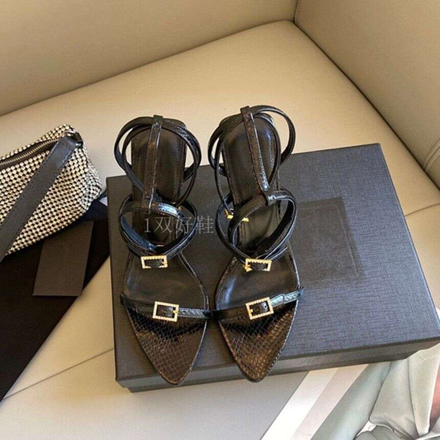 Designer Shoes 35-42 Plus Size 2025 Spring Summer New Style Elegant Rhinestone High One-Strap Sandals Sexy Thin Shoe Heels Women's