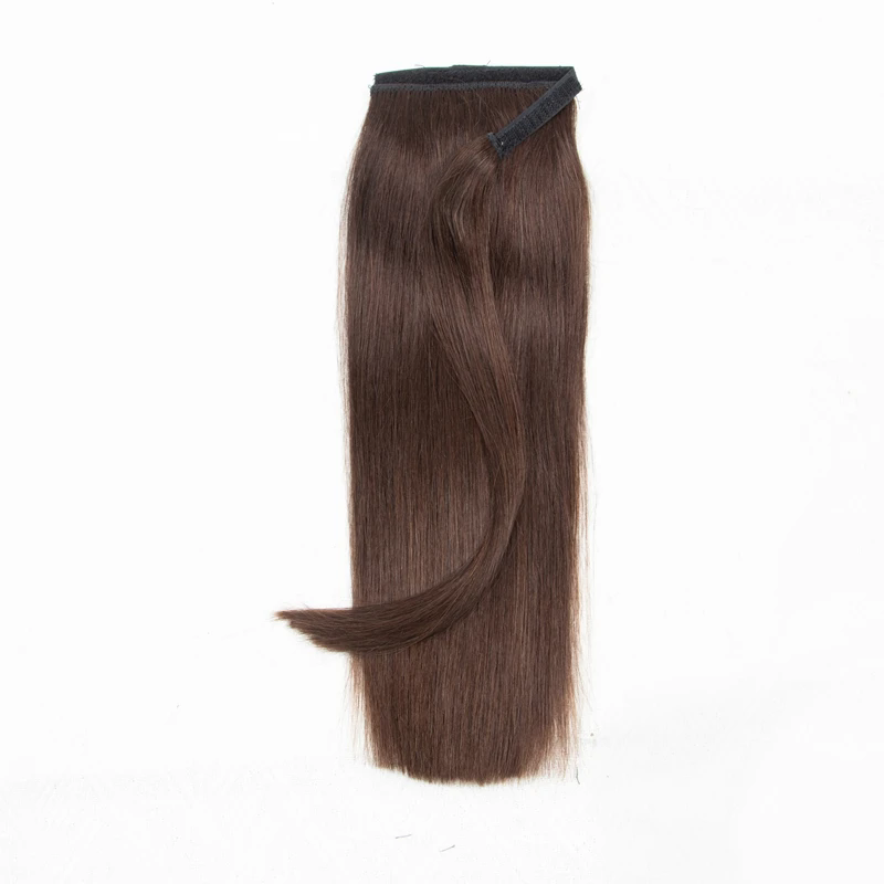 Real Natural Hair Ponytail Human Hair Extensions Remy Hair Clip On Ponytail Extensions 12-24inch Thick Ends color4 Brown 120g