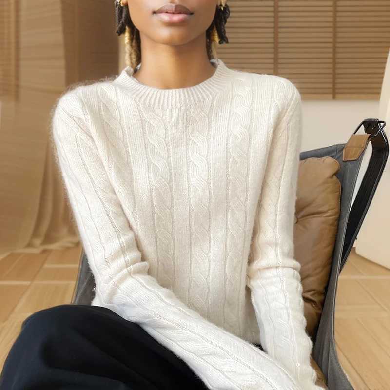 Autumn and Winter New Fashion 100% Pure Wool Sweater Crew Neck Long Sleeve Pullover Sweater Womens Clothing Korean Pop Top WQ712XJ250819