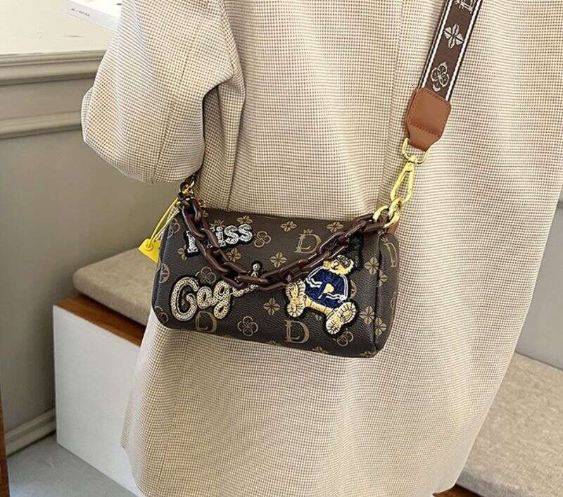 New Fashion Women's Printed Penholder Versatile Broadband One Shoulder Crossbody Bag Trendy