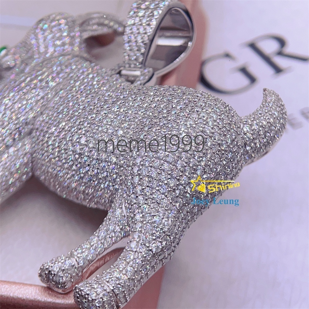 Ready to Ship Hip Hop Jewelry 925 Silver VVS Mossinate Diamond 3D Design Enamel Iced Out Pendant Moissanite Custom Pendant