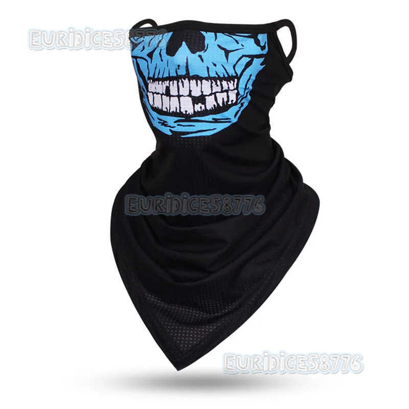 Unisex Skull Face Scarf Bandana Ear Loops Face Balaclava Sports Neck Gaiters Digital Print Outdoor Windproof Thin Triangle Scarf H250819