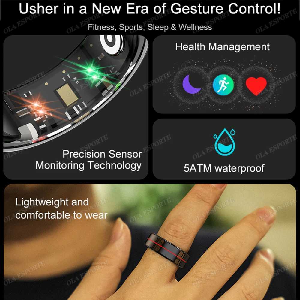 2025 New Smart Ring Blood Pressure Heart Rate Monitoring Smart Ring IP68 5ATM Waterproof Multi-sport Mode Smart Ring for Men and Women W250819
