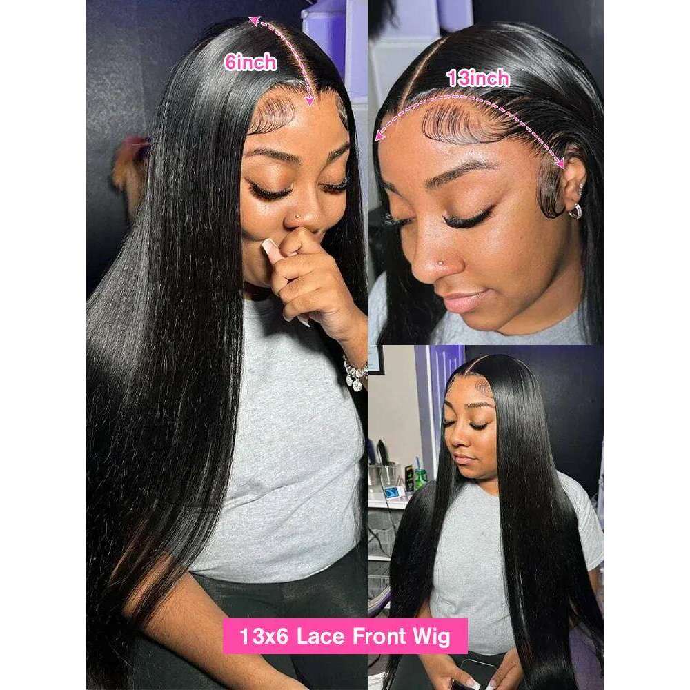 30 40 Inch 13X6 Frontal Straight 13X4 HD Front 250% Lace Wigs Full Human Hair Sale