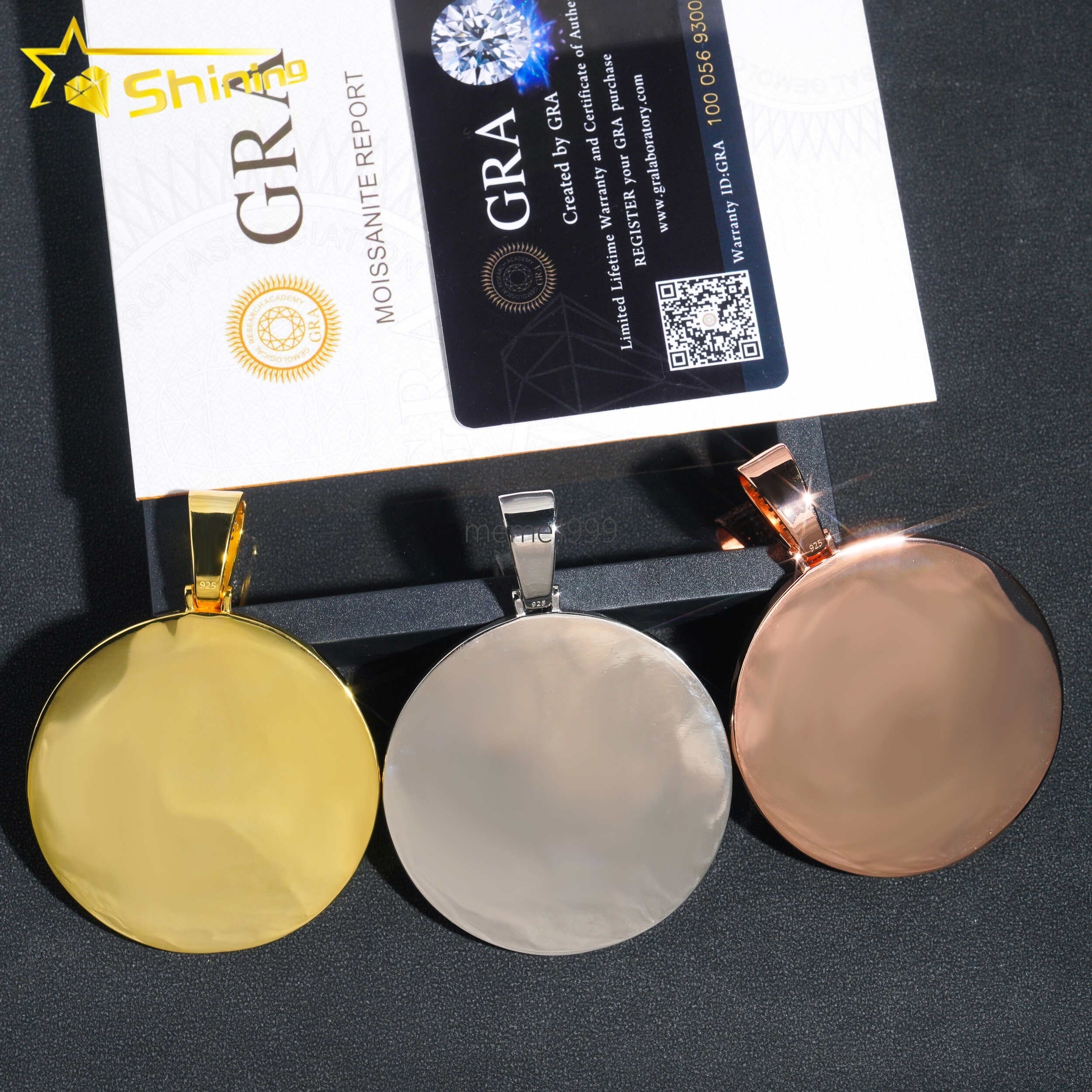 Custom Solid 925 Sterling Silver Pass Diamond Tester Iced Out Hip Hop VVS Moissanite Picture Pendants