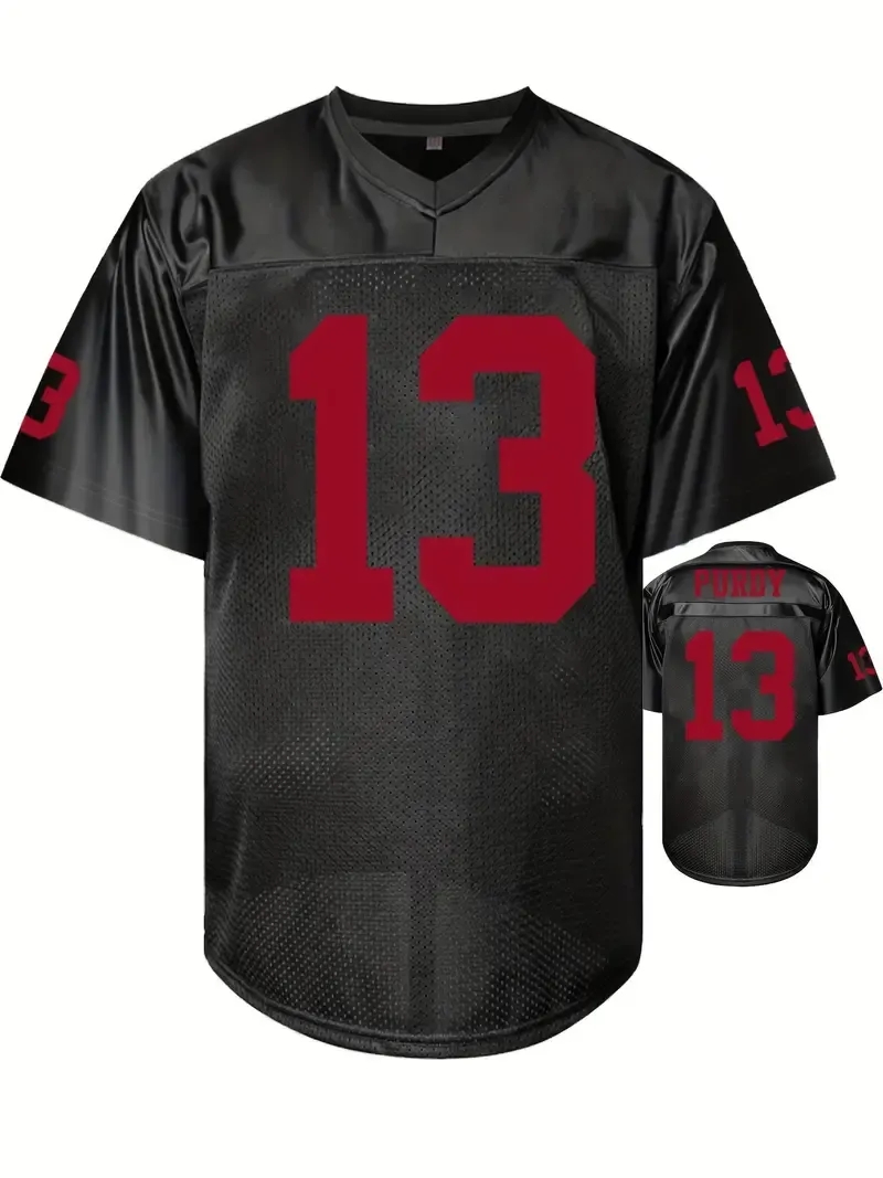 George Kittle Brock Purdy Fred Warner Nick Bosa Christian McCaffrey Kyle Juszczyk Jerry Rice Steve Young Brandon Aiyuk Joe Montana Custom Football Jersey