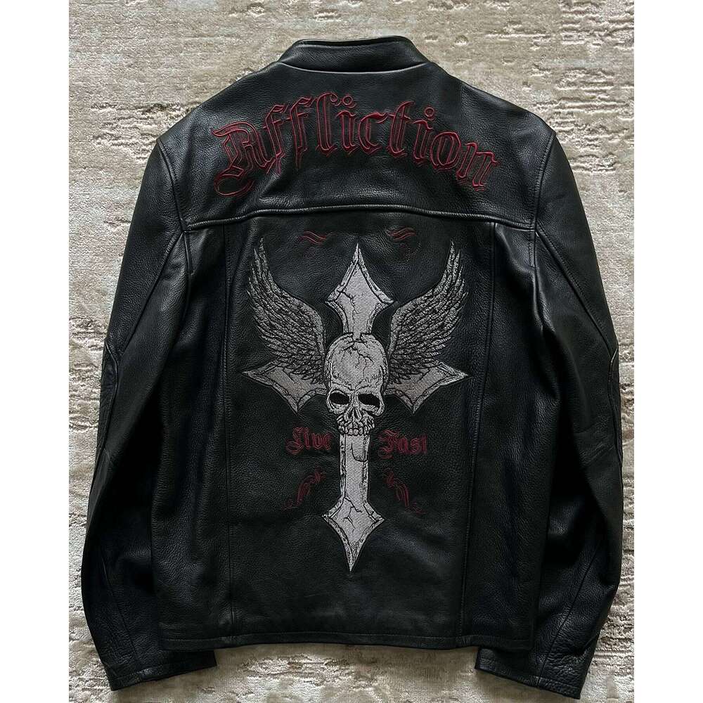 American Hip Hop Pattern Embroidery Loose Jacket And Men Street Y2k New Casual Joker Punk Baseball Uniform Unisex Rock Coat