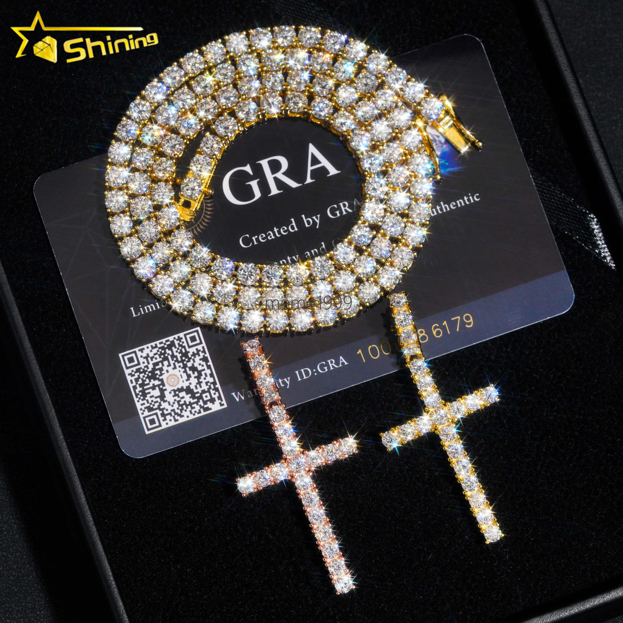 New Arrivals Lab Diamonds Cross Pendant Fashion Jewelry Necklaces 10K Solid Gold Fine Jewelry Lab Grown Diamonds Cross Charms