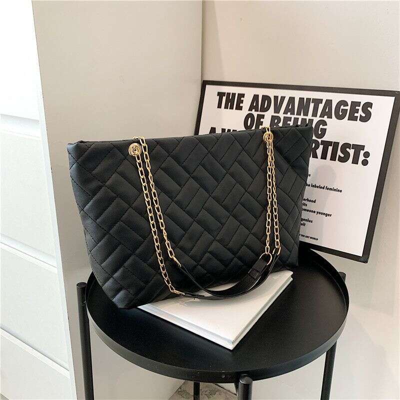 Women's Bag High-end Light Niche Design Korean Version Of Large-capacity dia chain tote women's retro shoulder bag