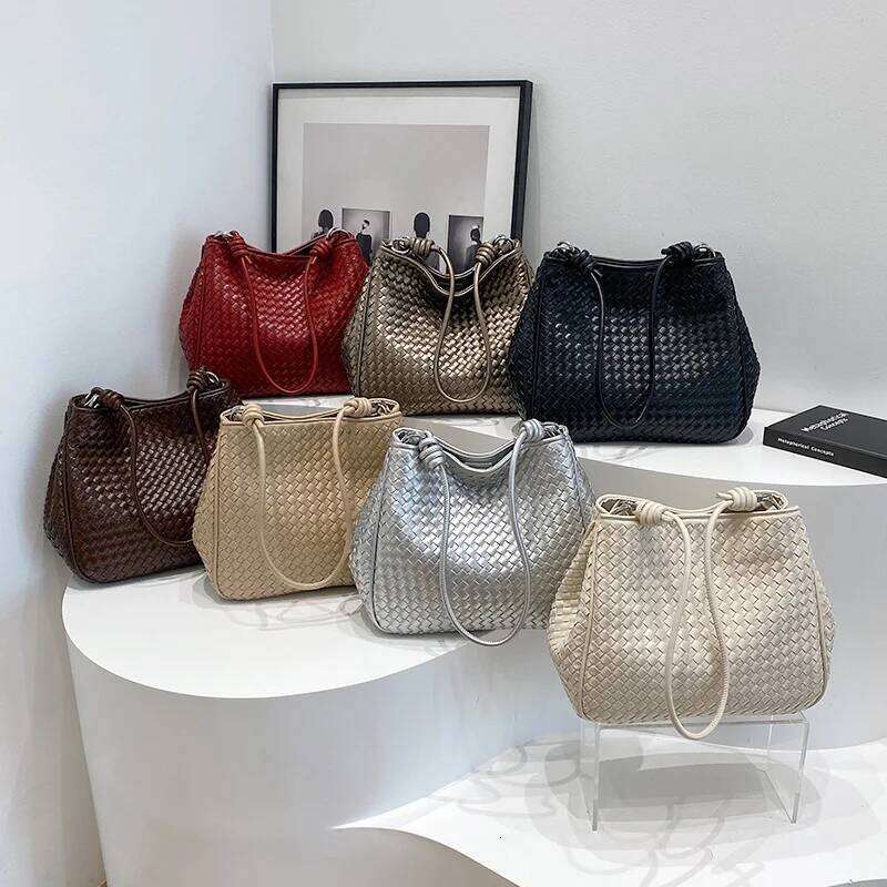 Raffia Bucket Eco Friendly Sardine Pattern Tote Large Boho Shoulder Bag Unisex