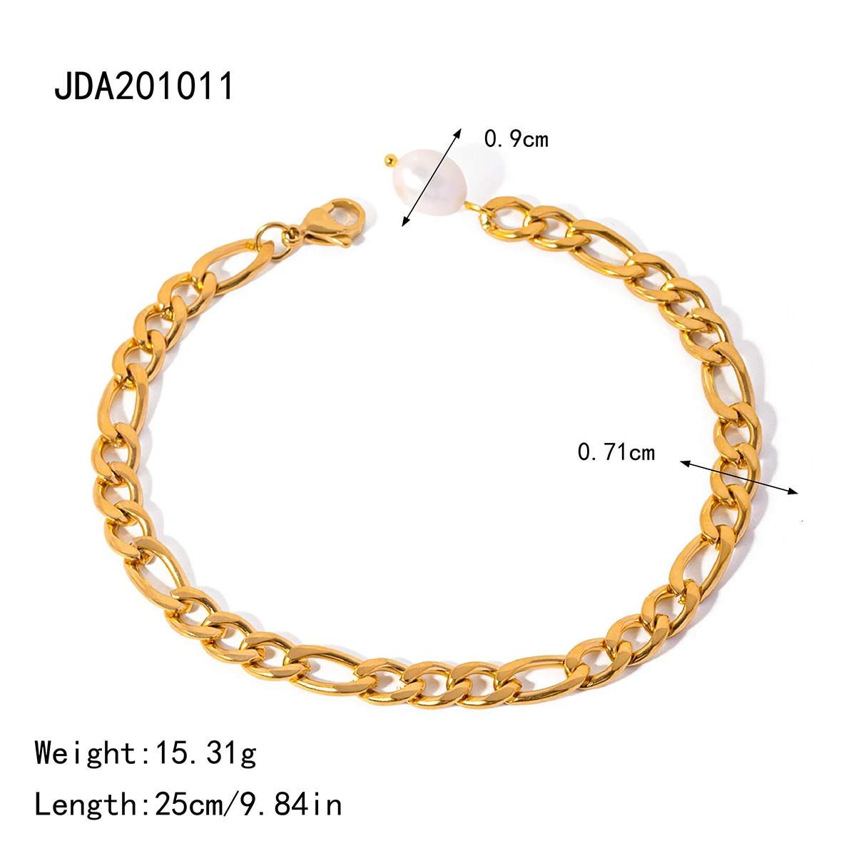 Uworld Stainless Steel Figaro Chain Natural Pearl Anklet 316L Heavy Metal Sandy Beach Anklet Barefoot Accessories Gift 250815