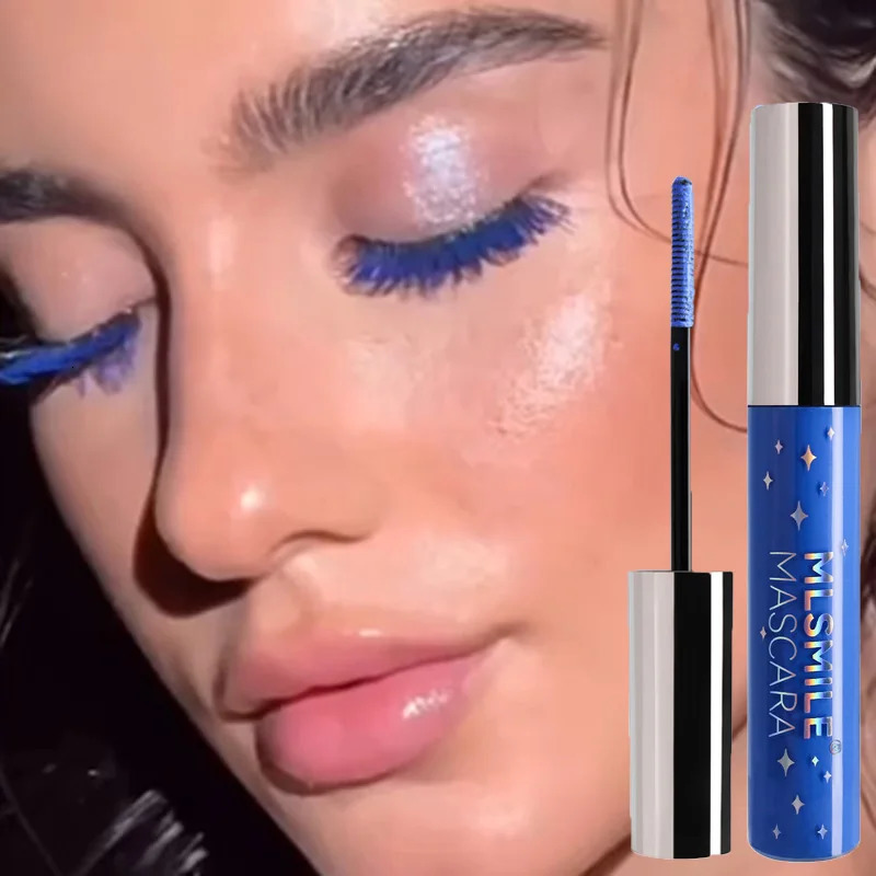 MLSMILE Shiny Pearlescent Colorful Mascara Waterproof Sweat Proof Quick Dry Lasting Matte Blue Mascara Glitter Gold Eyelashes 250818