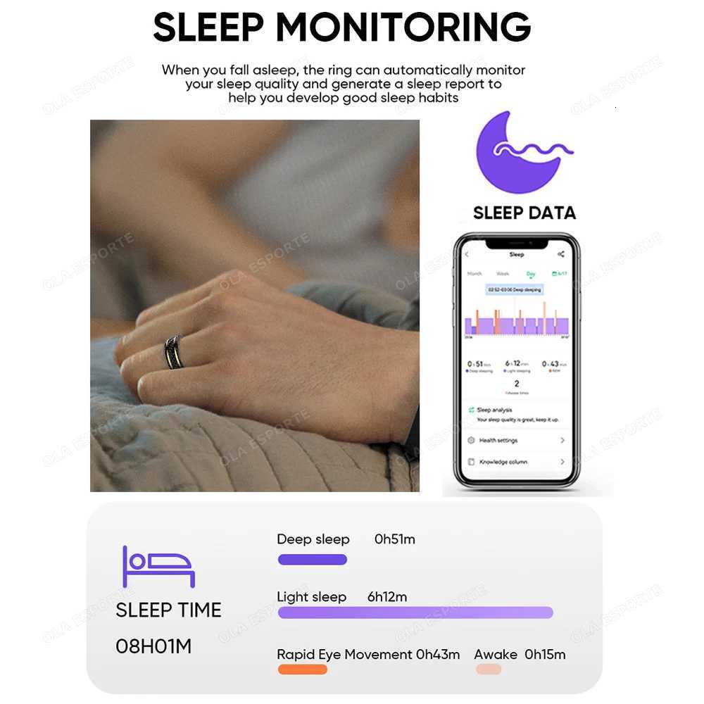 New Smart Ring Health Tracker Mens and Womens Heart Rate Health Rings Long Lasting Battery Sleep Smart Ring for Android IOS W250819