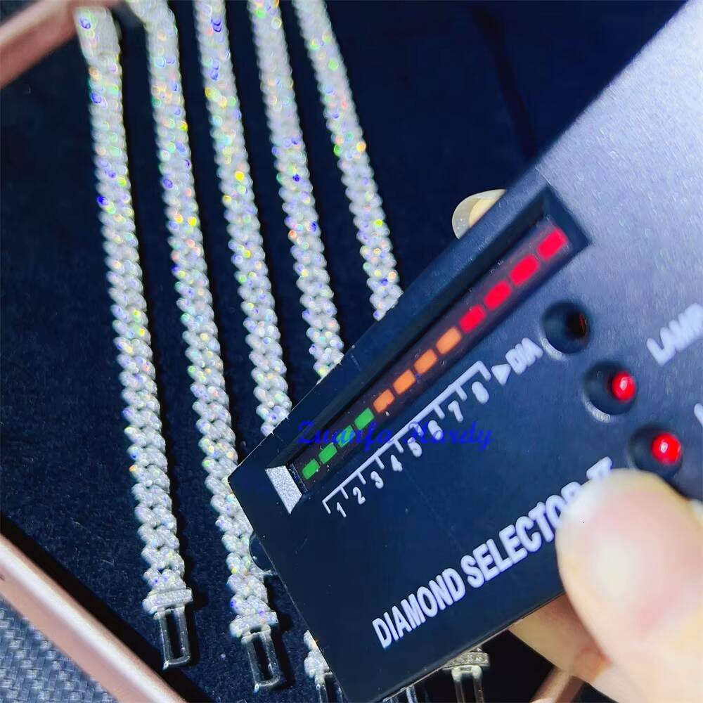 Custom 6mm 8mm 10mm 6 6.5 7 7.5 8 8.5 9 Inches Cuban Bracelet Necklace VVS GRA Certified Moissanite Cuban Link Bracelet