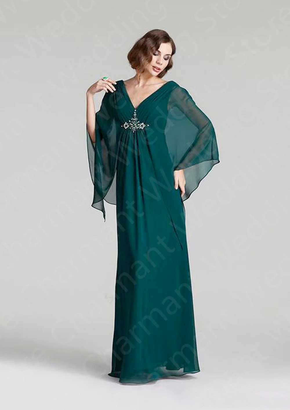 Graceful Purple Mother Of the Bride Dresses 2025 On Sale Simple Prom Gowns Chiffon 3/4 Sleeves Madre Vestidos V Neck Back Out