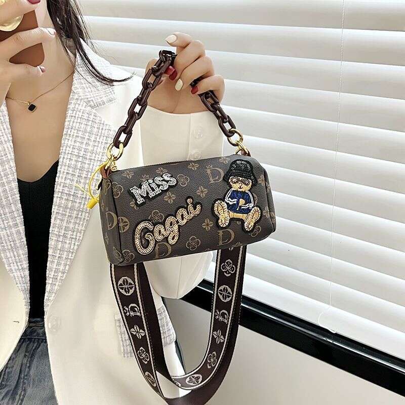 New Fashion Women's Printed Penholder Versatile Broadband One Shoulder Crossbody Bag Trendy