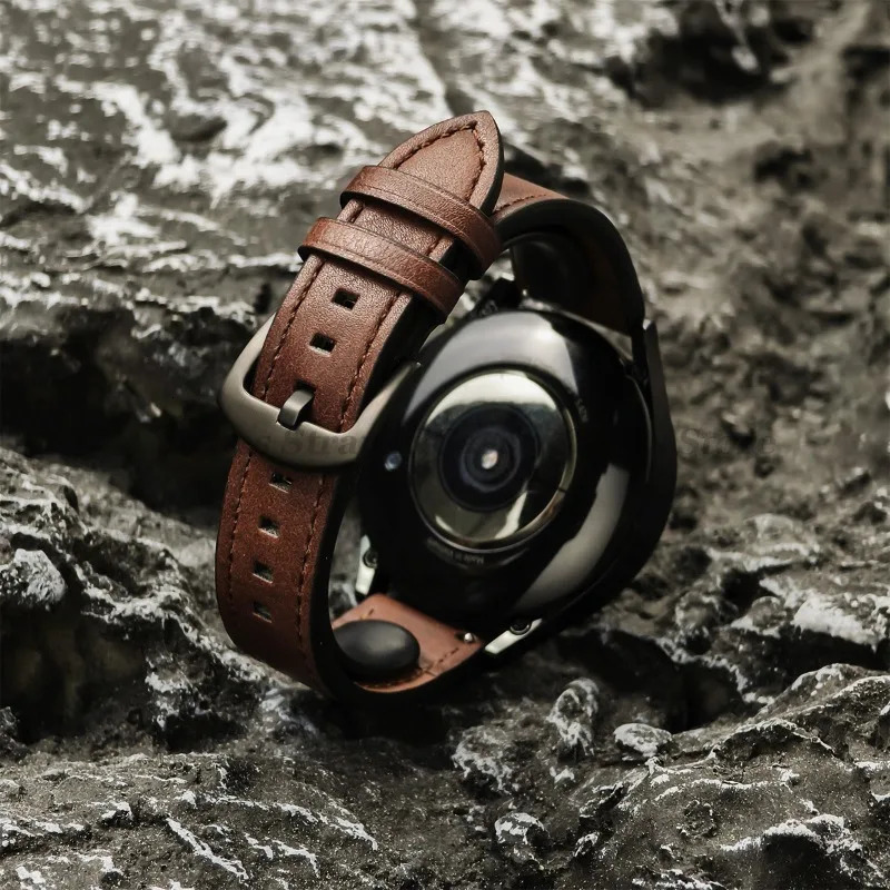 20mm 22mm Leather Strap for Galaxy Watch 7 6 5 4 40mm 44mm GearS3 Band Vintage Brown Bracelet for Watch GT5/GT4/3 250818