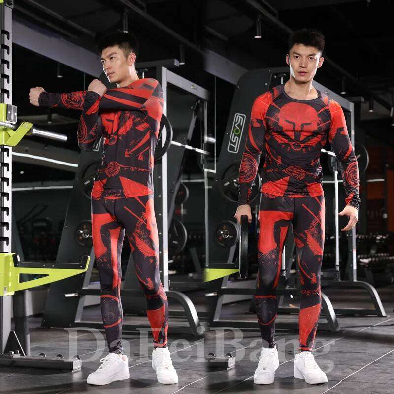 Men's Compression Sportswear Suits Gym Tights Training Clothes Workout Jogging Sports Set Running Rashguard Tracksuit For Men