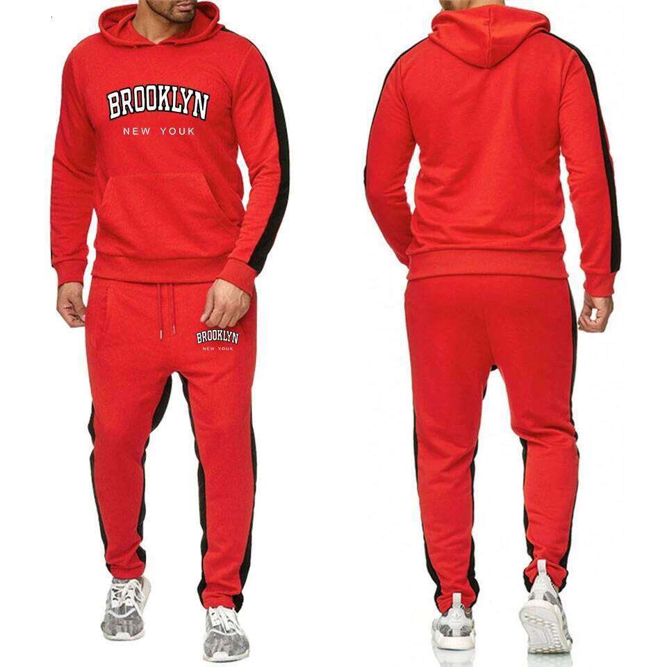 Hot Sale Men's Tracksuit Two Piece Outdoors Men Set Sportswear Single Sweatpants Hoodie Daily Fashion Comfortable Casual Jogging