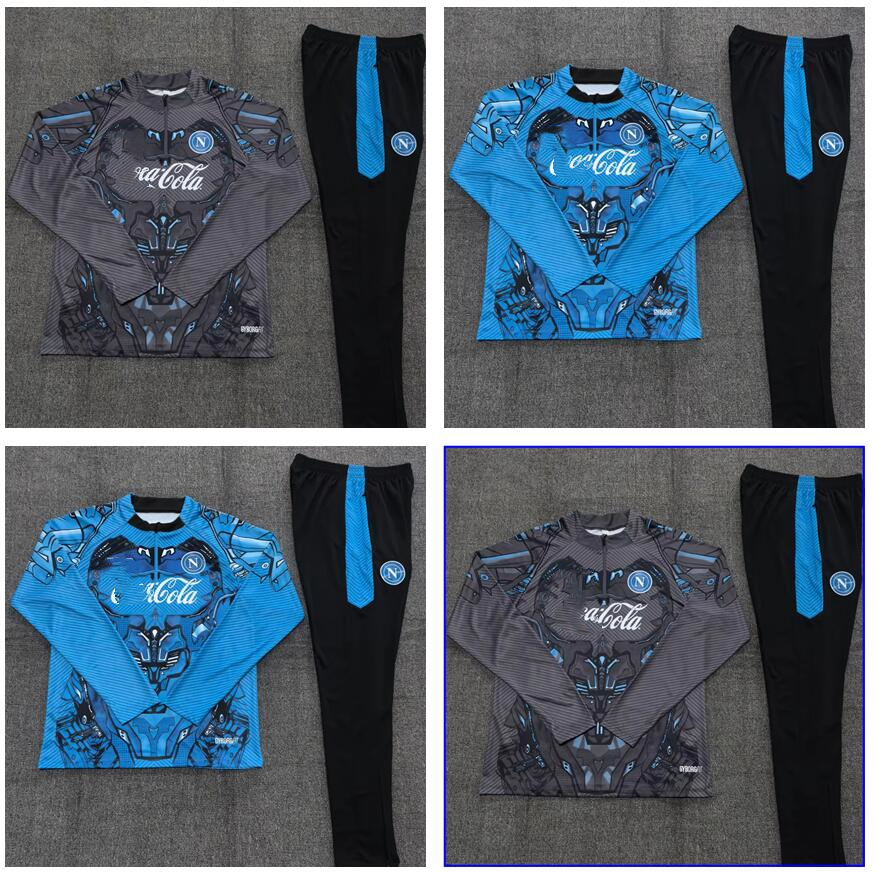 2025 26 Half pull Long sleeve Napoli TrackSuit 23 24 25 football trackSuits jacket men and kids kit SSC Naples AE7 D10S suit train tuta Chandal Jogging