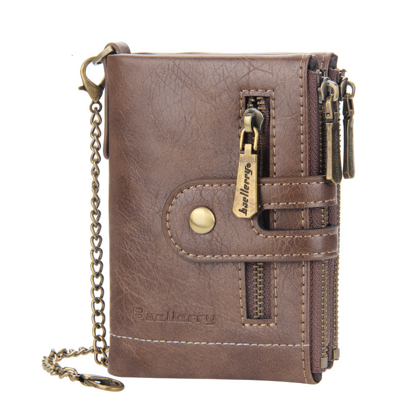 Baellerry Men Wallets Name Engraving 11 Card Holders Men Short Purse Double Zipper Coin Pocket High Quality Male Purse Cartera 250701